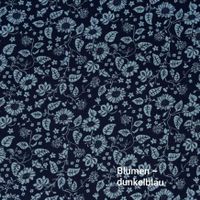 Musselin Blumen dunkelblau