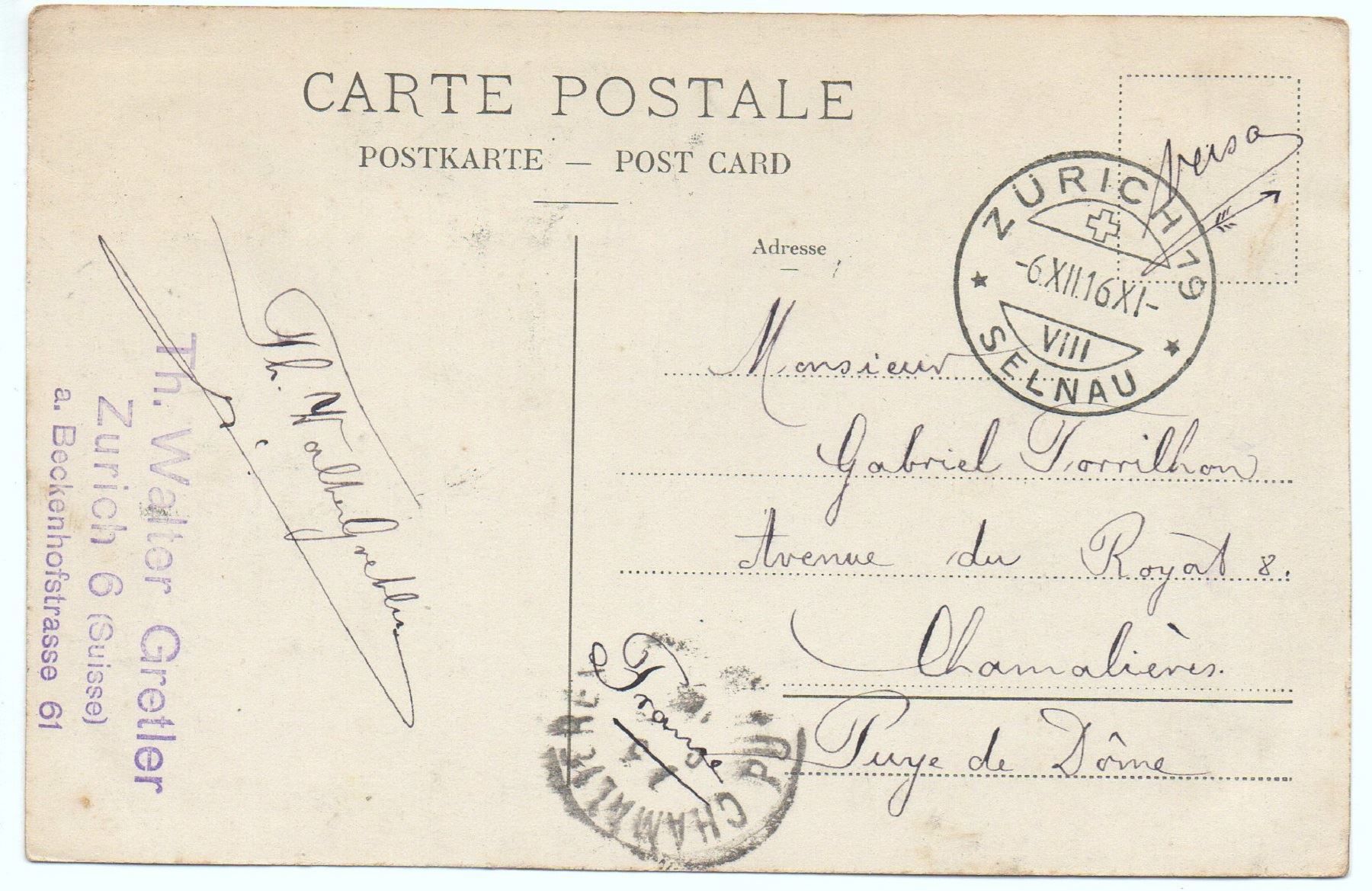 Cartoline postali: ZÜRICH Fischer am See – Usato da Jona venduto da philajona 1