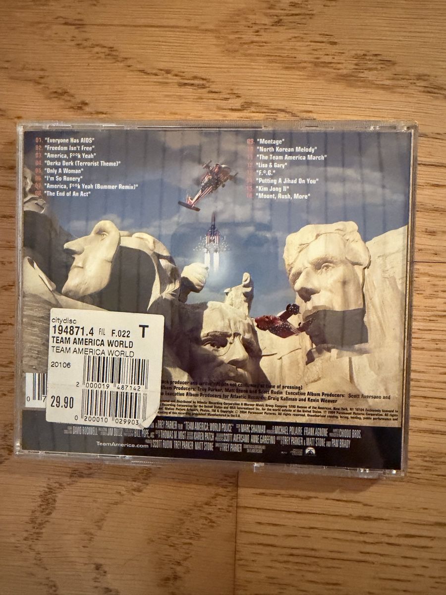 CD: TEAM AMERICA Soundtrack CD Mark Shaiman (2008) – Nuovo (secondo la descrizione) da Hünenberg venduto da Paddels 1