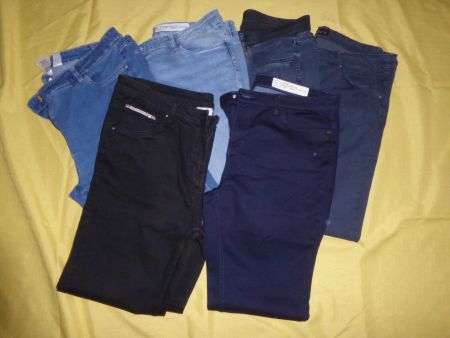 6 Damen Jeans Set verschiedene Farben gebraucht 44/46