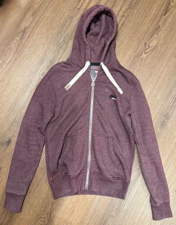 Superdry Kapuzenjacke Reissverschluss Weinrot Grösse M