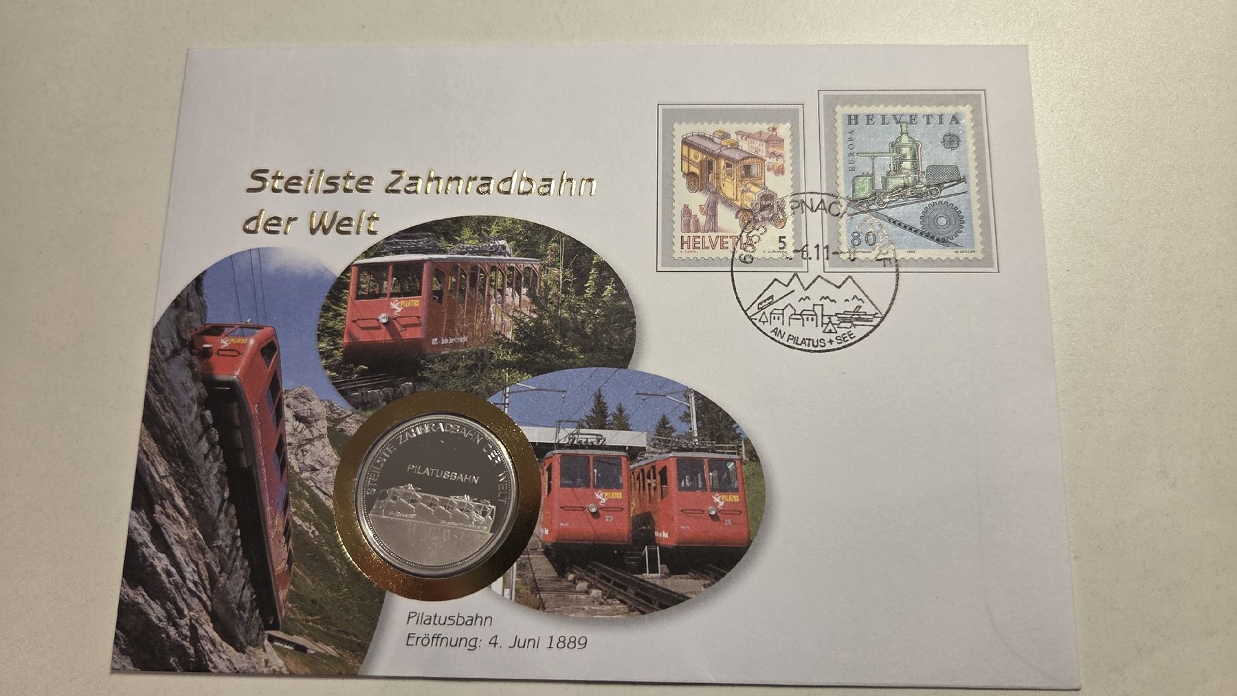 Medaglie: 2011 Medallienbrief Pilatusbahn – Usato da Arni AG venduto da Moth68