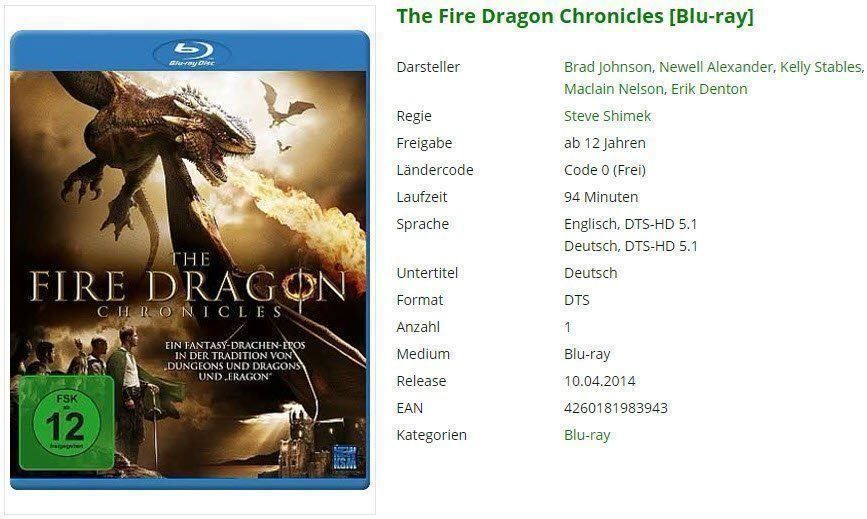 Tutti i DVDs: The Fire Dragon Chronicles [Blu-ray] – Usato da Buchrain venduto da Sssschaller