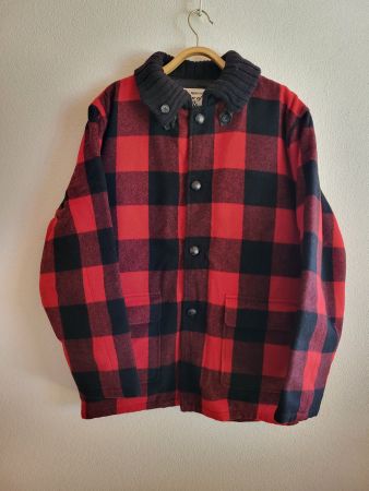 HoB - Veste 100% Laine & Cuir, Neuve. L