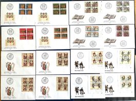 1987 - 1990 FDC Pro Patria im Viererblock Sätze