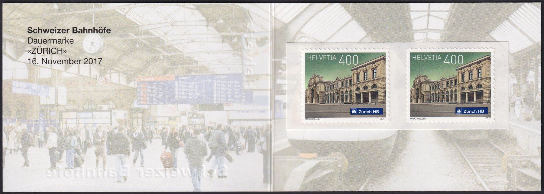 Tutti i francobolli: 2017, Nr.1660 in Markenheft "BAHNHOF" ungestempelt. – Usato da Sursee venduto da Luzernerraute 1