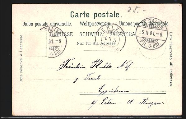 Cartoline postali: AK St. Gallen, Union Bank, 1901 – Usato da Berlin venduto da bartko-reher 1