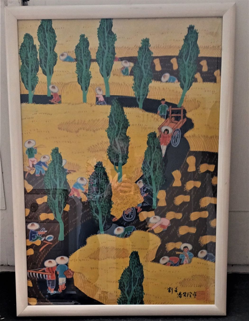 Dipinti: Original Chinesisches Gemälde Weizenernte von Pan Xiaoling – Usato da Vaduz venduto da Bergtiger