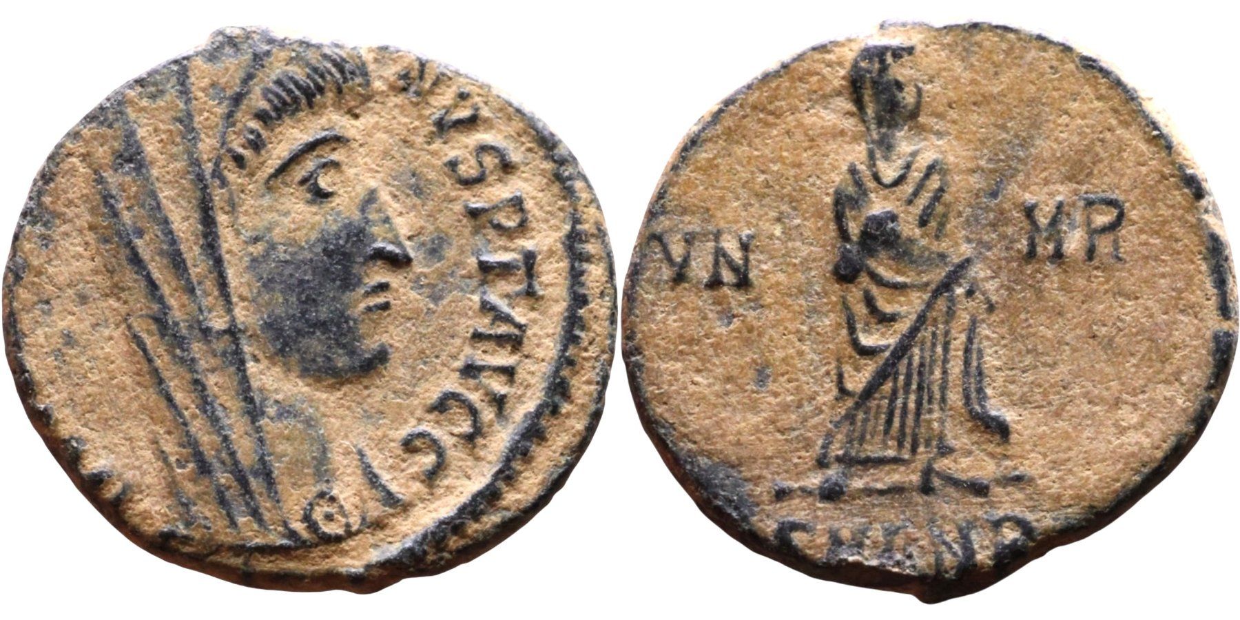 Tutti le monete: DIVUS CONSTANTINE I bronze nummus (337-340 AD) – Usato da La Sarraz venduto da classicworldcoins