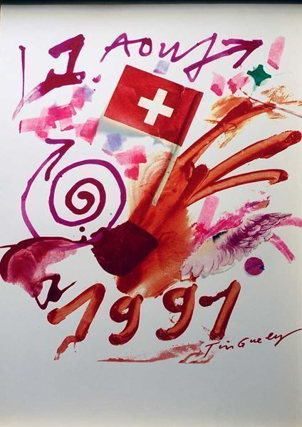 Poster & Bilder: Jean Tinguely 1. août 1991 – Neu (gemäss Beschreibung) aus Bern von Vintage-Art-Poster