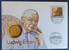Numisbrief Ludwig Erhard mit 2 DM Münze ab 1 Fr.