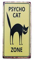 PSYCHO CAT ZONE - Holzschild  (neu/OVP)