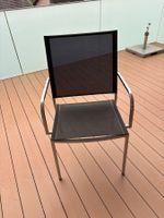 Hochwertiger XL Chromstahl-Gartenstuhl FISCHER MöBEL schwarz