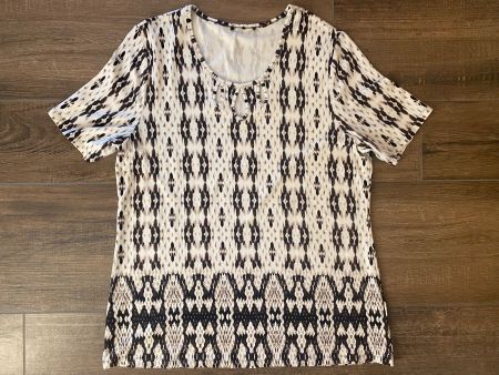 T-Shirt mit Muster braun / weiss Gr. 44