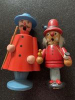 2 Stück antike Räuchermänner aus Holz, Weihnachtsdeko