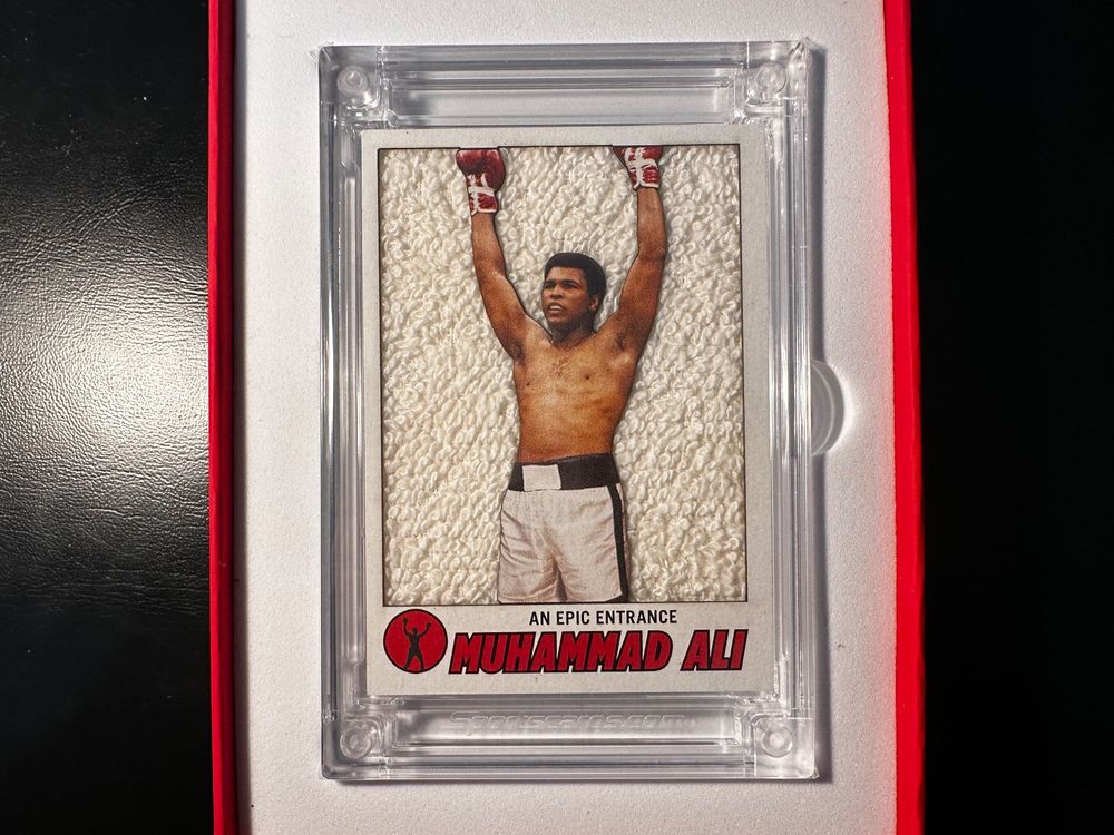 MUHAMMAD ALI 15/25 JERSEY FUSION Karte mit Patch von 1970 (Neu (gemäss ...
