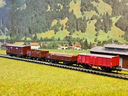 4-teiliges gemischtes Güterwagen_ Set der DB _ DDR _  ÖBB