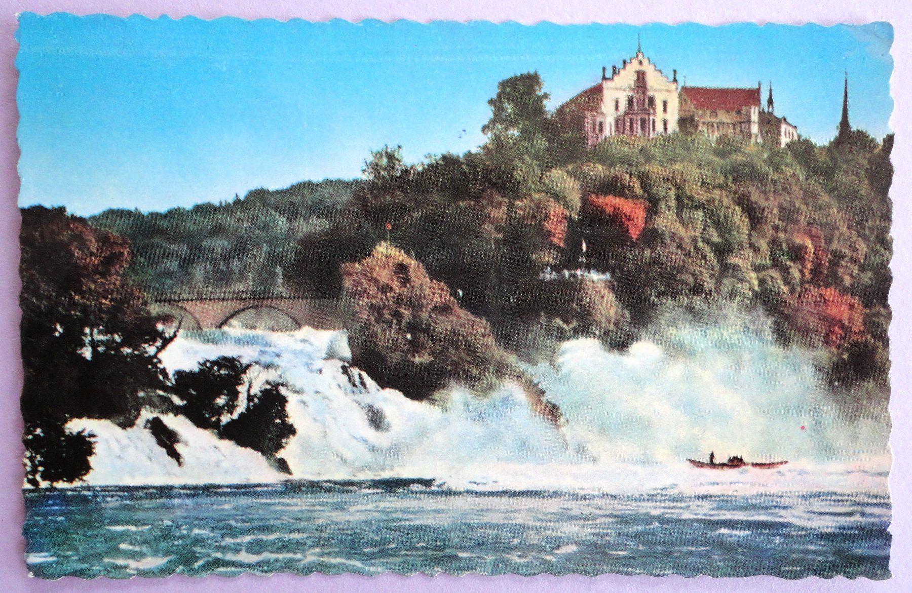 Ansichtskarten: Rheinfall mit Schloss Laufen – Gebraucht aus Fétigny von Billy2miny