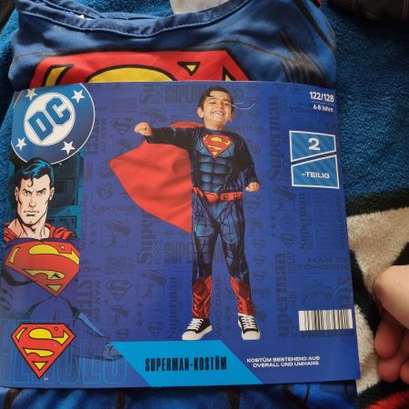 Superman Kostüm, Grösse 122 128, für Fasnacht! Neu