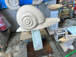 Skulptur SCHNECKE Kalkstein