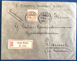 1895 / Stehende Helvetia R- Brief Aarau - Dornach