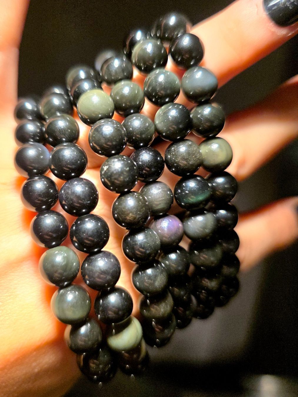 Minerali & Pietre curative: Regenbogen Obsidian Armband 8.5mm – Nuovo e nell'imballaggio originale da Matzingen venduto da Shay_Crystalz 1