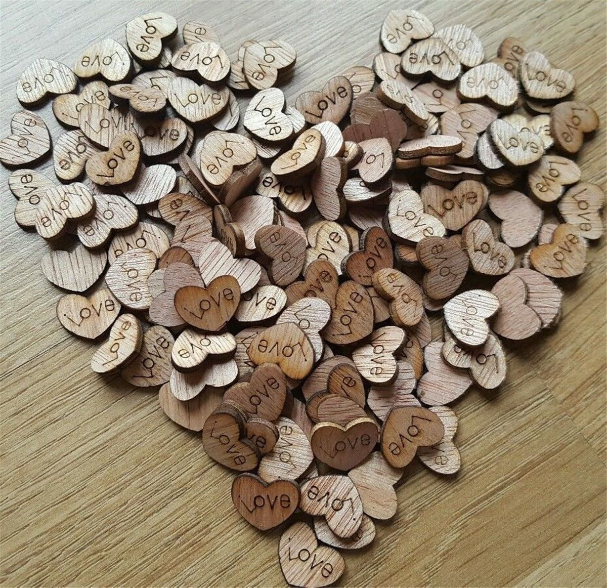 Articoli in legno: 100 x Herz aus rustikalem Holz – Nuovo e nell'imballaggio originale da Gurmels venduto da Swisspod 1
