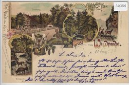 Gruss vom Wildpark Langnau a.A. - Litho