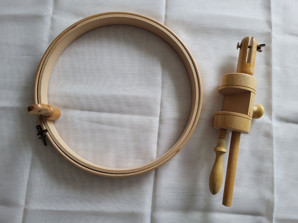 PATIKIL 4 Zoll Stickrahmen Aus Buchenholz - Runder Stickring Mit Messingschraube Für Kreuzstich