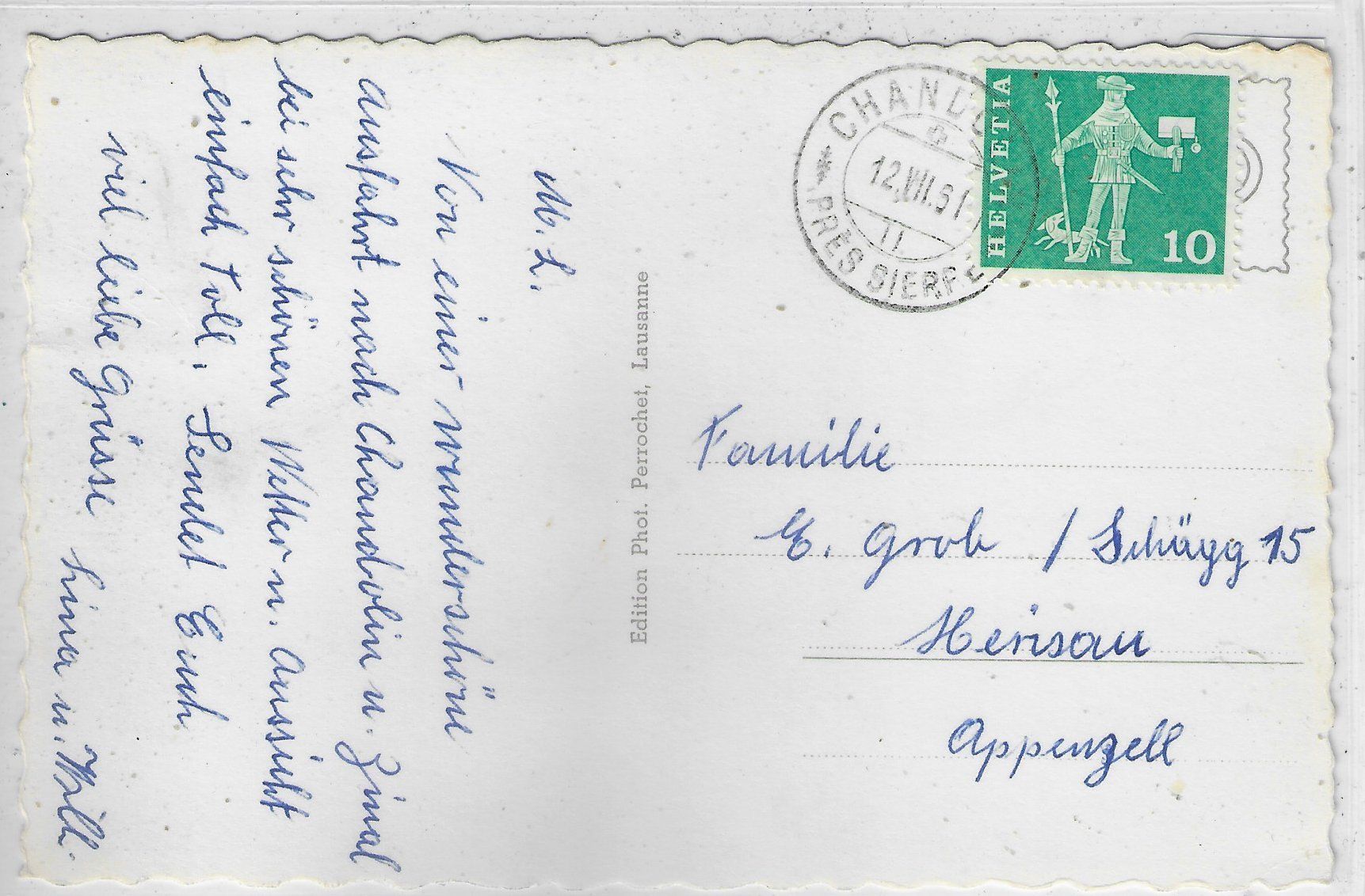 Cartes postales: Chandolin - Chalets – D'occasion à Ettingen par Kartenplanet 1
