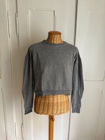 JOHN GALT - Vintage Langarmshirt hellgrau S