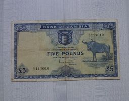 Zambia ++ 5 Pounds ND (1964-1968), sehr selten