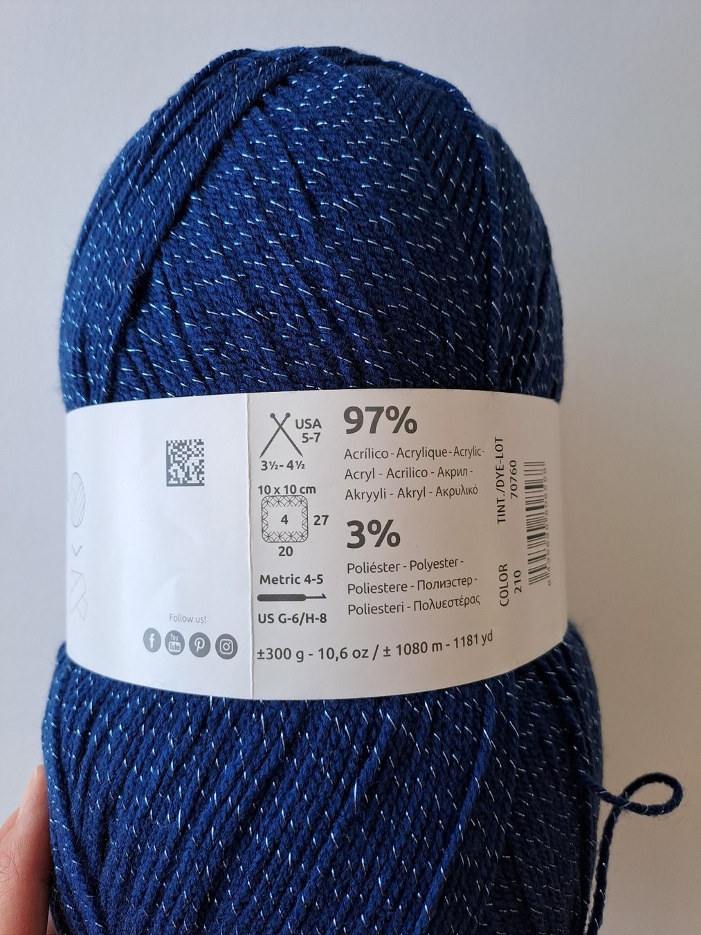 Lana: Wolle katia Comet dunkelblau-Silber 300g NEU – Nuovo (secondo la descrizione) da Glashütten venduto da Schwebefisch 1