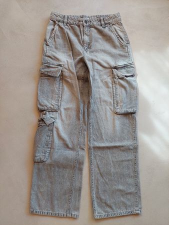 Loose fit Jeans hellgrau
