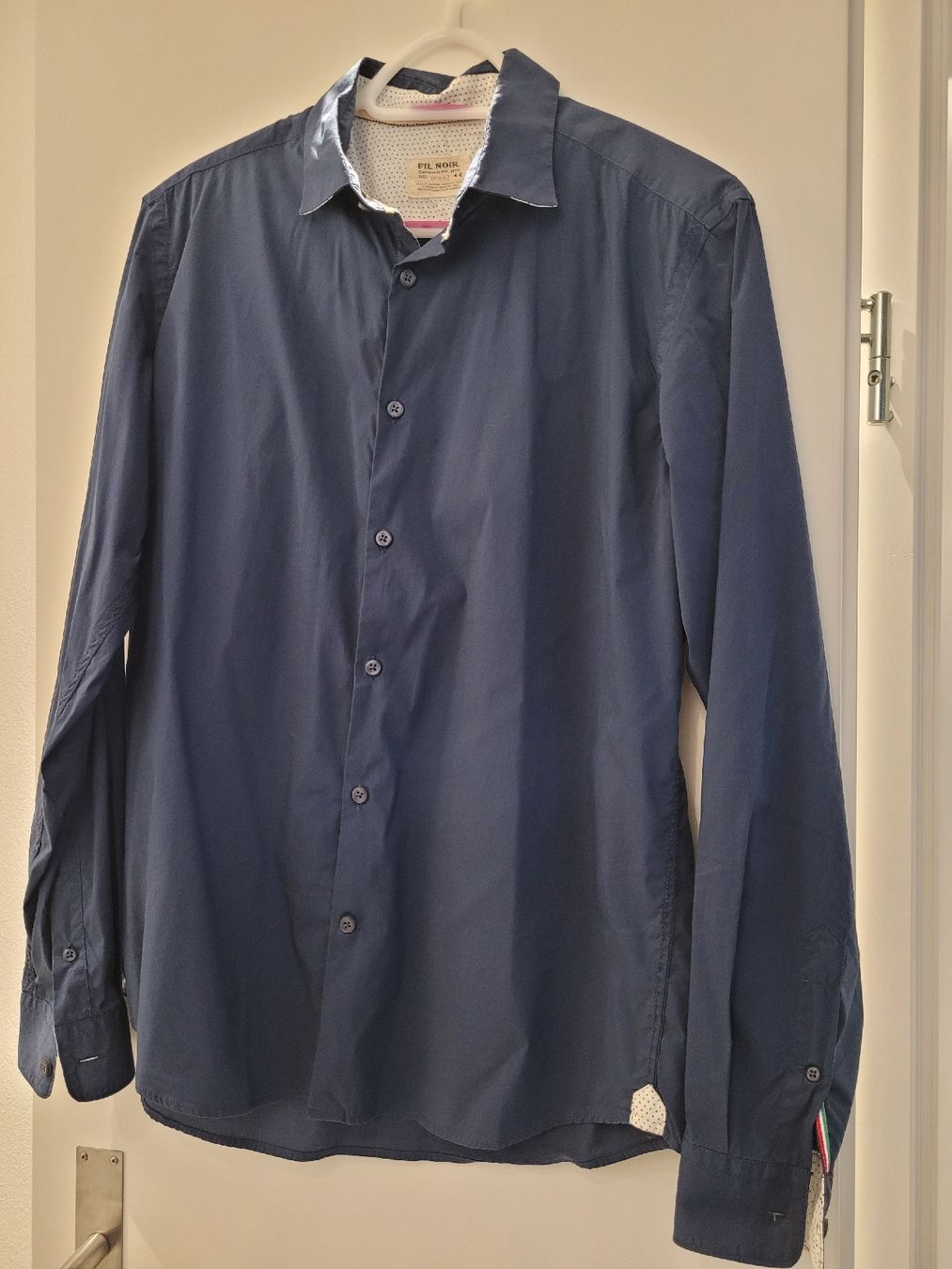 Camicie:  Herrenhemd Dunkelblau Langarm Gr. L – Usato da Biberist venduto da hertd 2