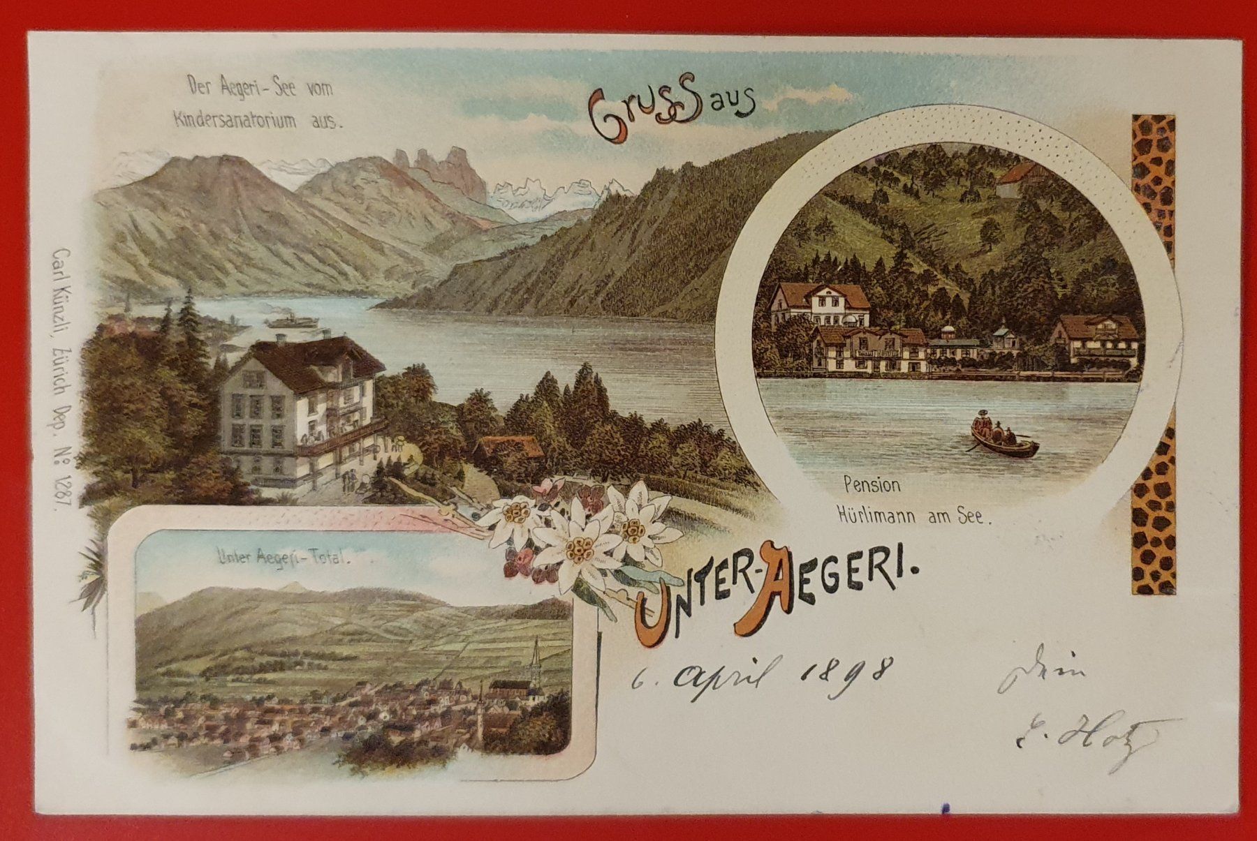 Cartoline postali: Gruss aus Aegeri 1898 – Usato da Kreuzlingen venduto da Rschweiz1