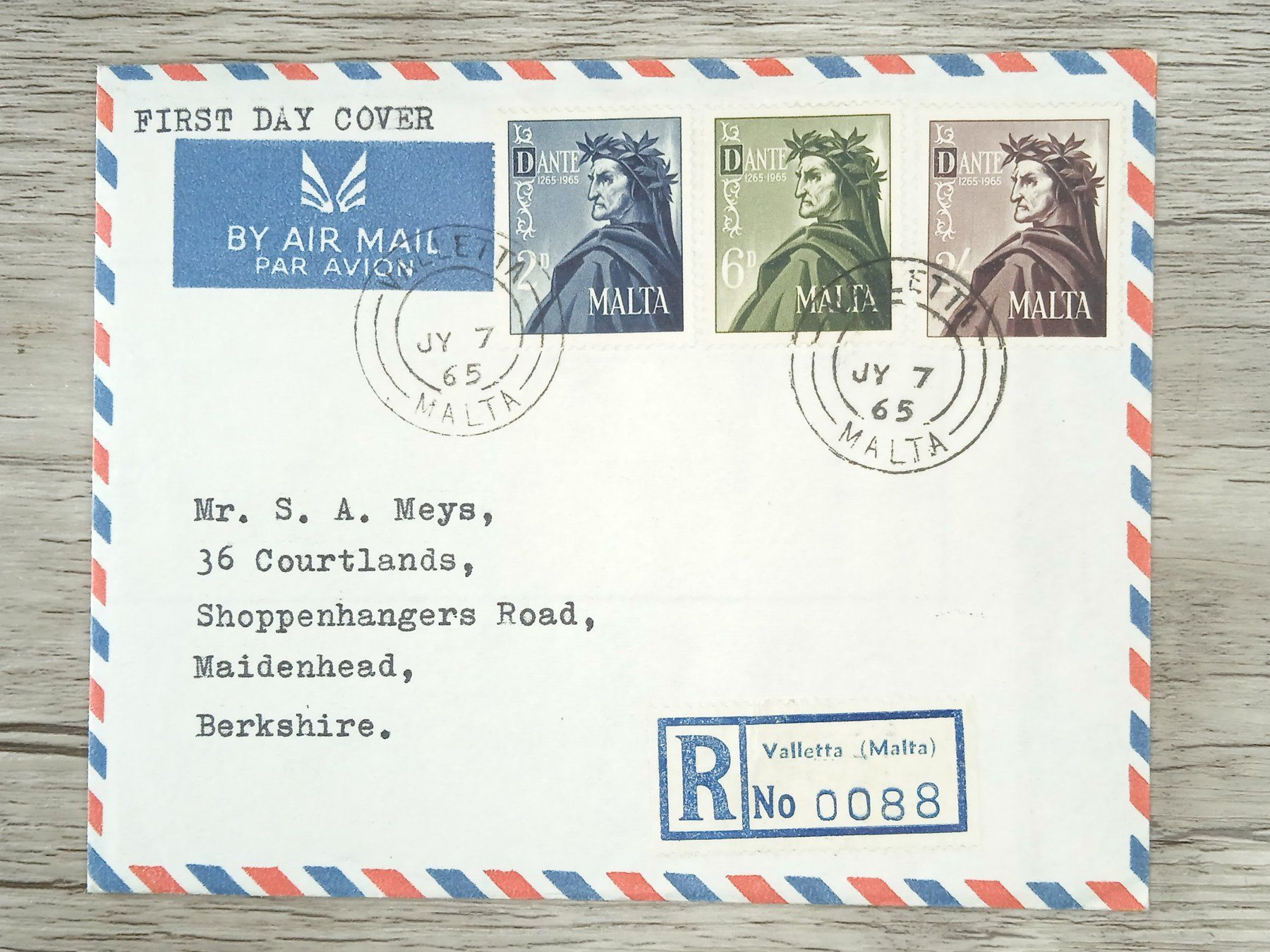 Tutti i francobolli: TR105 Enveloppe + Timbre Malte 1965 – Usato da Cousset venduto da Patrick_Collections