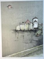 CZINNER Ossi (1925-2014) - Wasser Burg - Lithographie