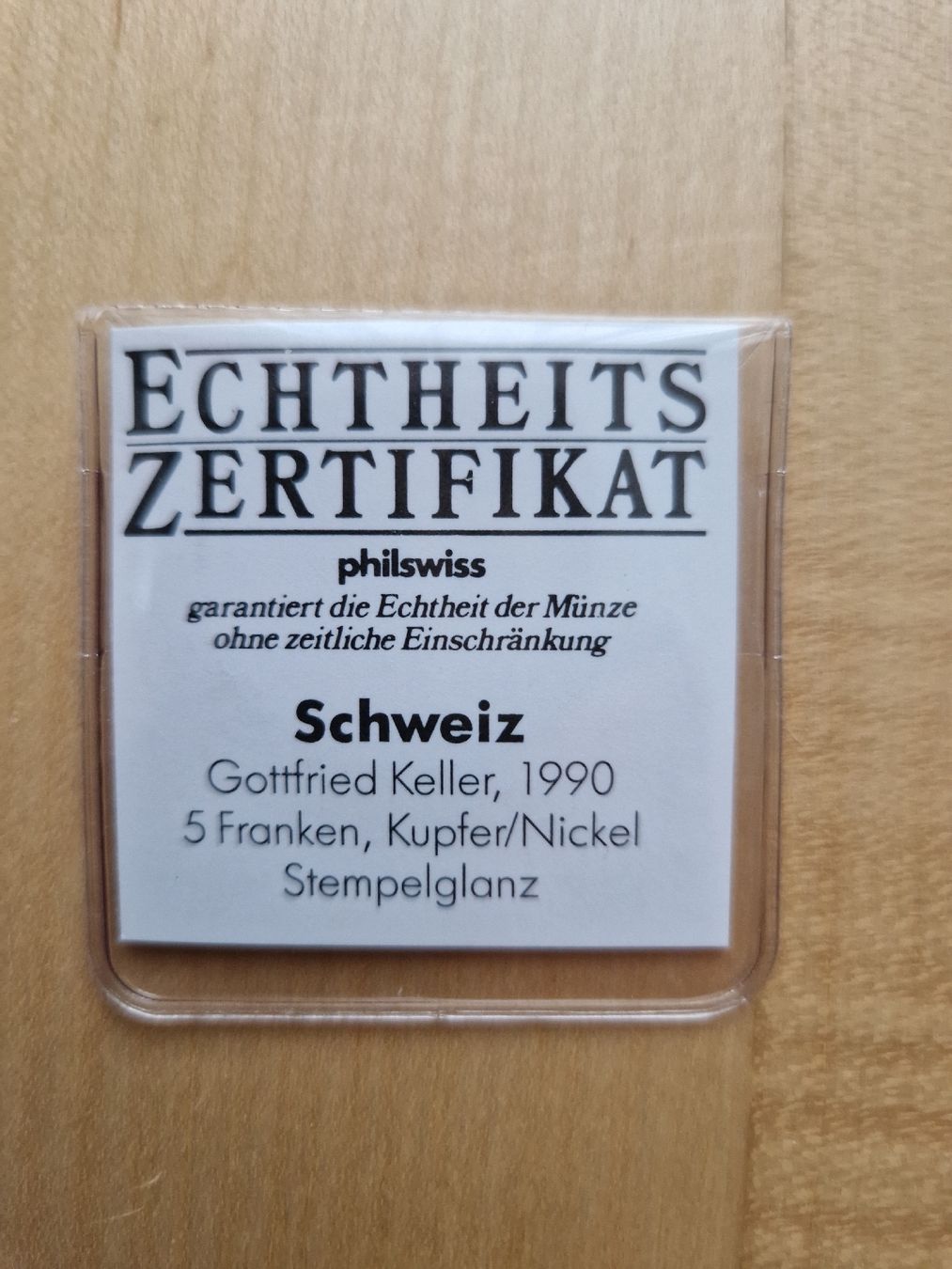 Alle Münzen: 5 Fr. Münze, Gottfried Keller 1990 – Neu (gemäss Beschreibung) aus Niederglatt ZH von kanonkop60 2