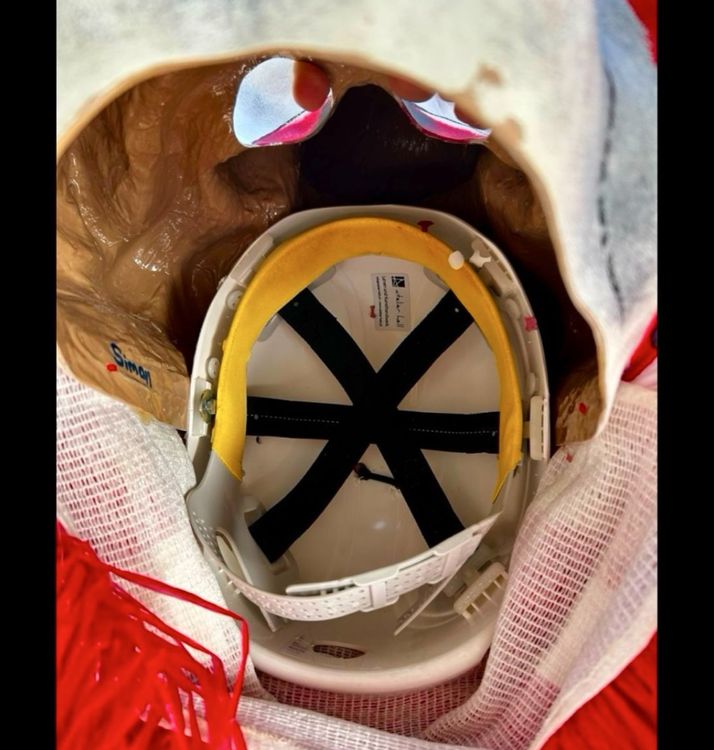 Fasnachtsmaske Tschingel rot/weiss CH 5