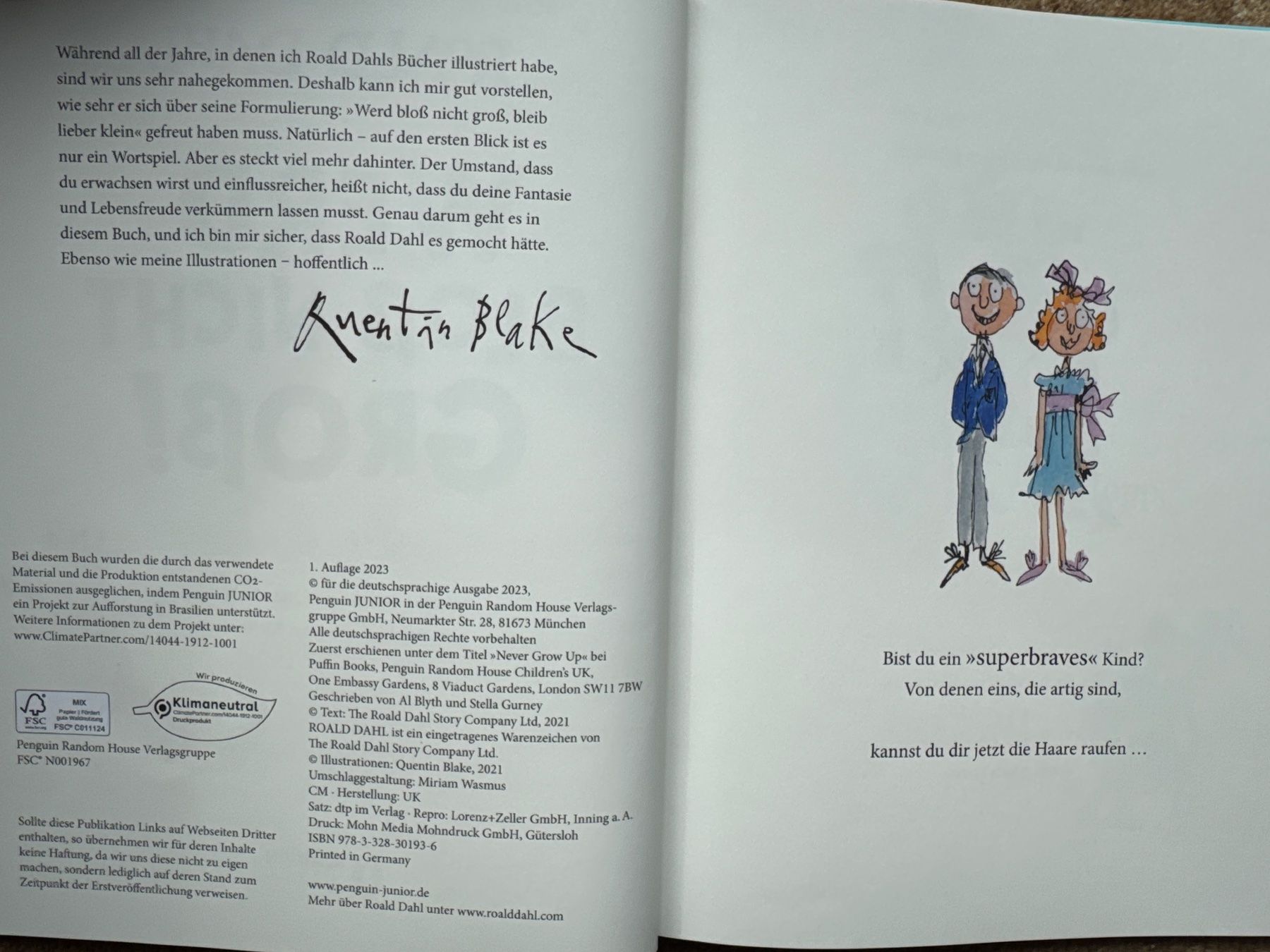 Bücher: Werd bloss nicht gross! - Roald Dahl – Neu (gemäss Beschreibung) aus Aarau von Kilauea 2