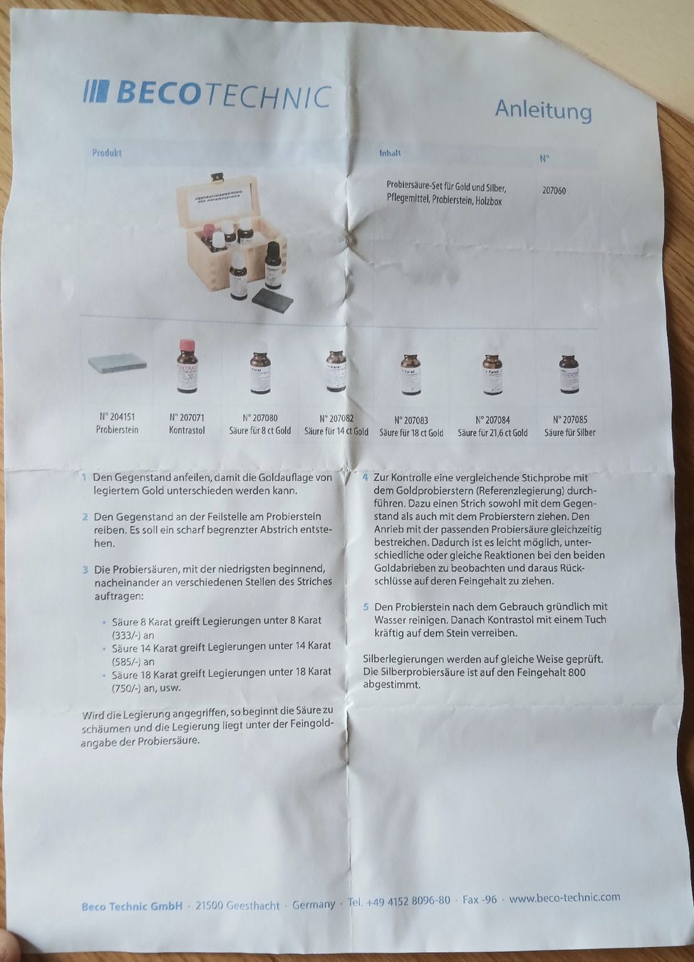 Sonstiger Schmuck: Jeu de tests or et argent Beco-Technic. Neuf – Neu und originalverpackt aus Sciernes-d'Albeuve von Dojo004 3