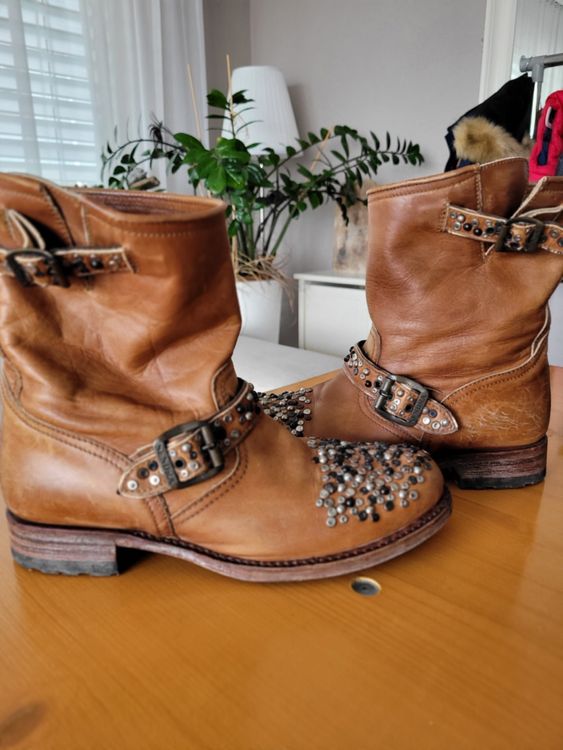 Vintage Winterstiefel Damen Nieten Damen-Stiefel Mit Mittlerer