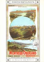 Ansichtskarte MOB Plakat, Montreux-Oberland, 1910, Top!