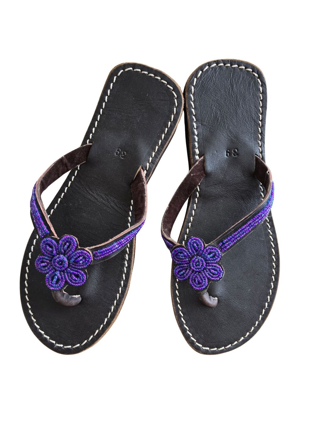 Scarpe da donna: Handgemachte Leder-Sandalen - Violett 39 🔥 50% SALE – Nuovo e nell'imballaggio originale da Brione s. Minusio venduto da Littleninja