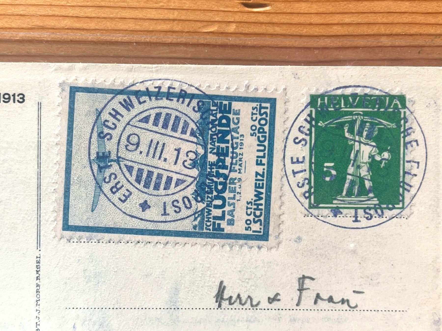 Tutti i francobolli: Schöner Flugpostvorläufer II Basel auf Postkarte – Usato da Bern venduto da myrona 1