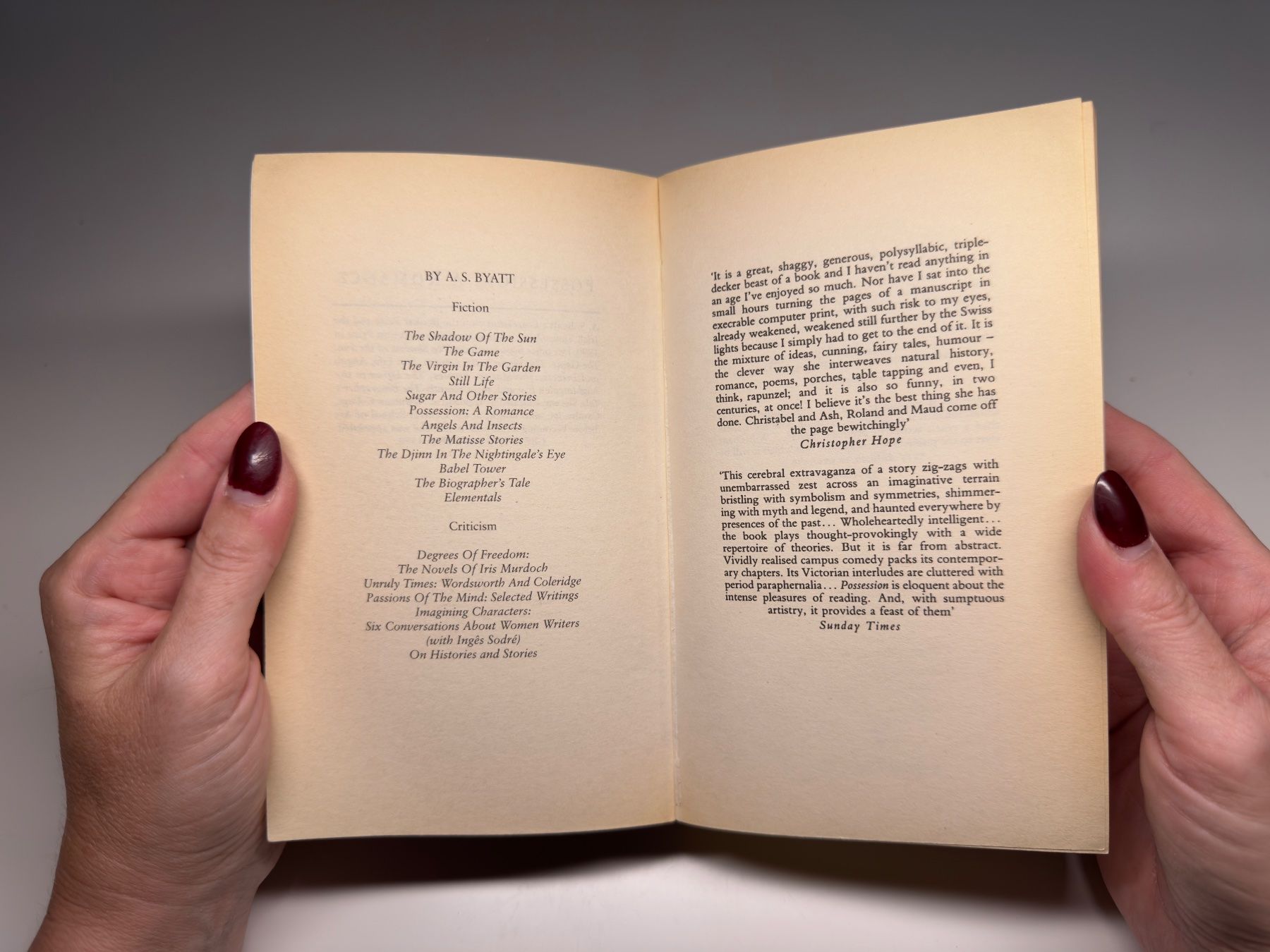 Bücher: NOVEL: A. S. Byatt, Possession a romance – Gebraucht aus Grosswangen von English_books 2