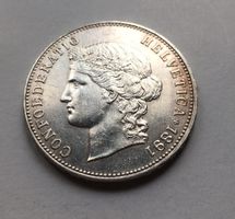 1891 5 Franken in Top Erhaltung -unz