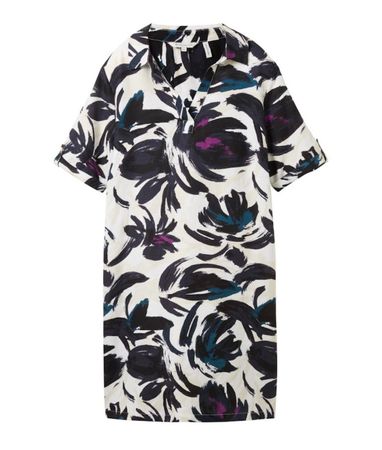 Tom Tailor Leinenkleid M – Moderner Mustermix Neuwertig