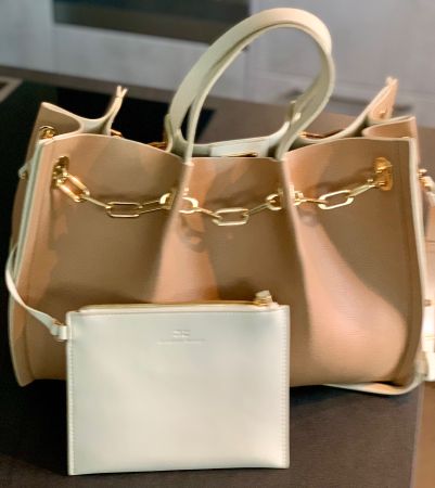 Elisabetta Franchi  Handtasche Shopper+kl.Bag mit Goldkette